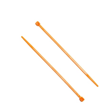 South Main Hardware Cable Tie, 4 in L, 0.8 in Max Bundle Dia., Hi-Vis Orange, Nylon, 18 lb Strength, 100 PK 220107